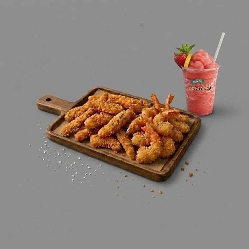 Fried fish and shrimp combo