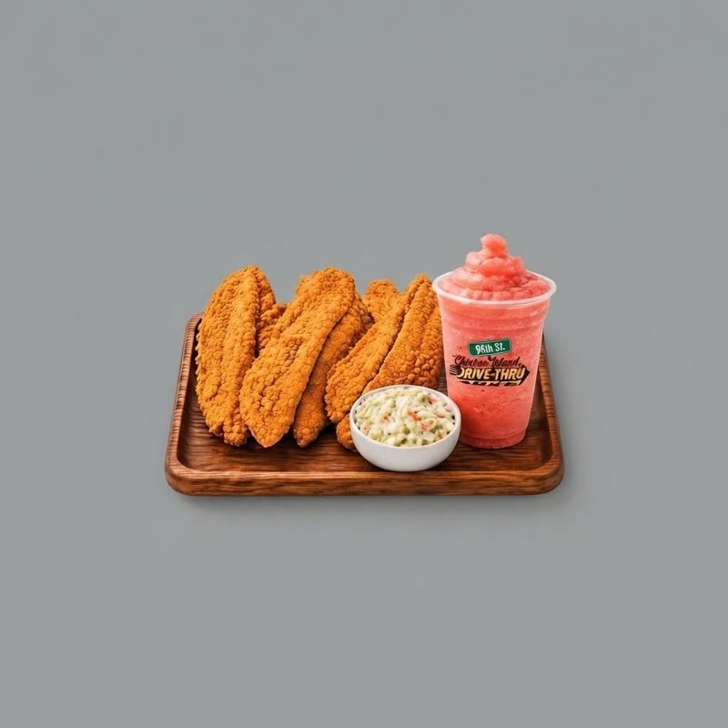 Crispy fish fillet with fries