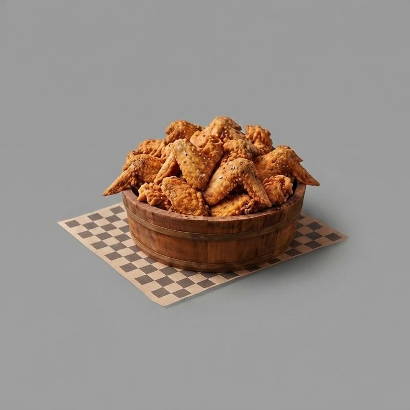 Crispy whole wings with fries
