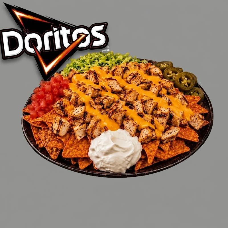 Doritos chicken nachos with sour cream