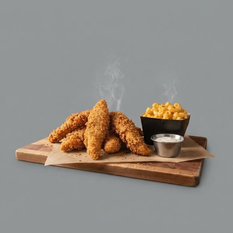 Boneless fish meal with fries and coleslaw