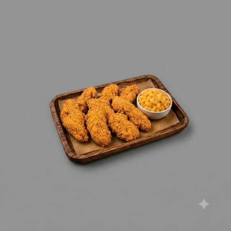 Chicken tenders meal with mac and cheese